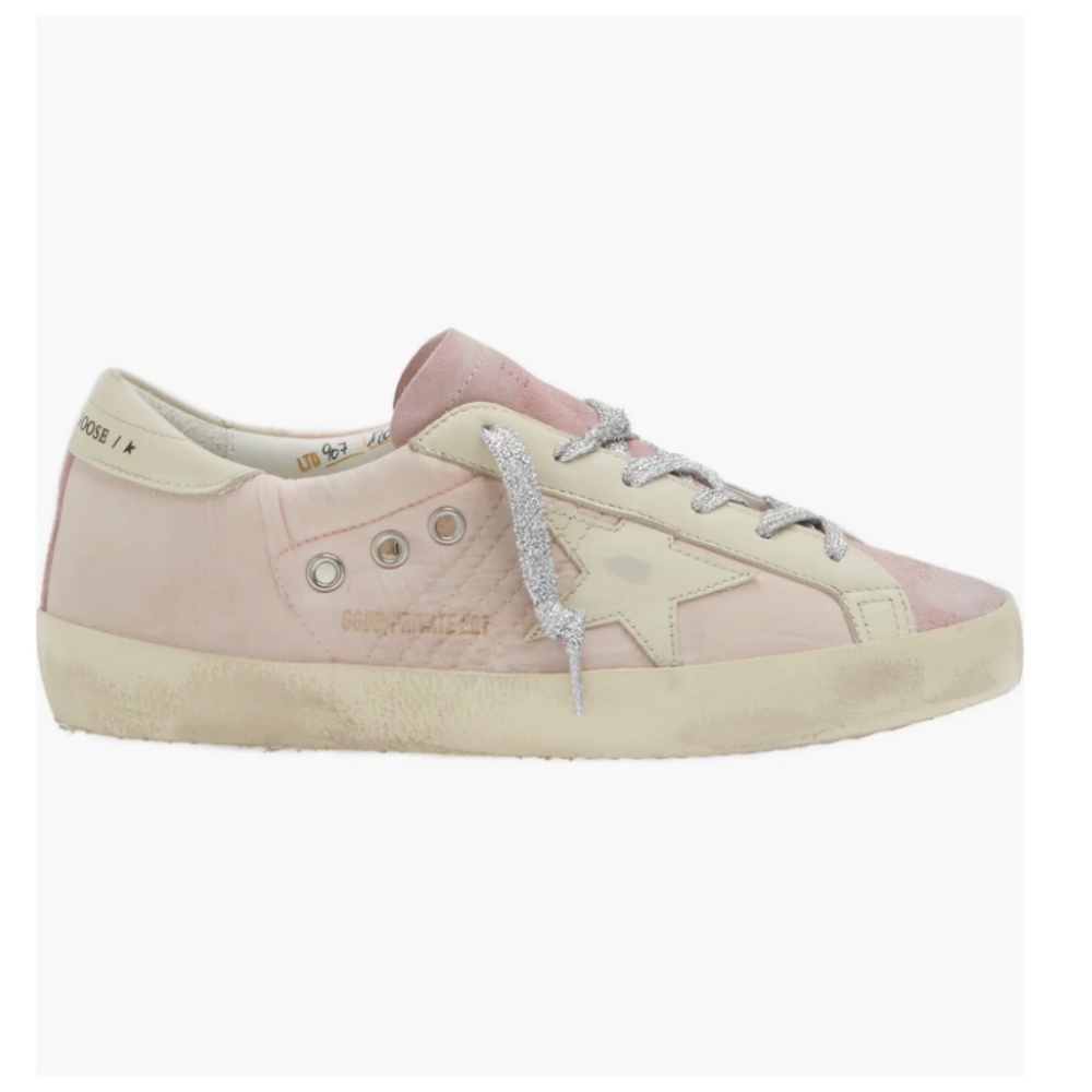 NIB GOLDEN GOOSE Super-Star Low Top Sneaker (Women) Pink, Suede toe and tongue